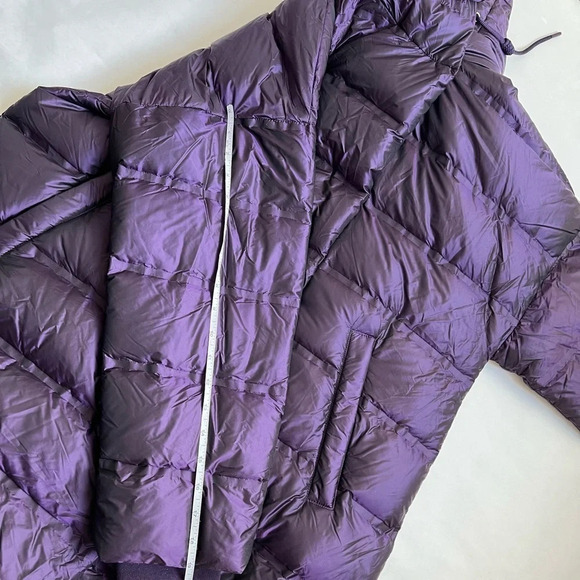 Zara water repellent down filled purple quilted coat with hood Size XL NWT - Picture 13 of 16
